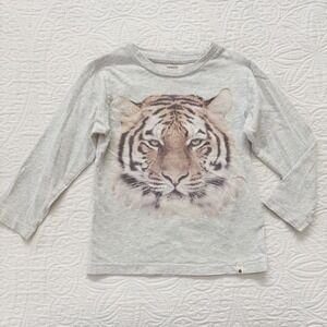 Pop Up Shop Kids' Organic Cotton Tiger Print Shirt Sz 3-4